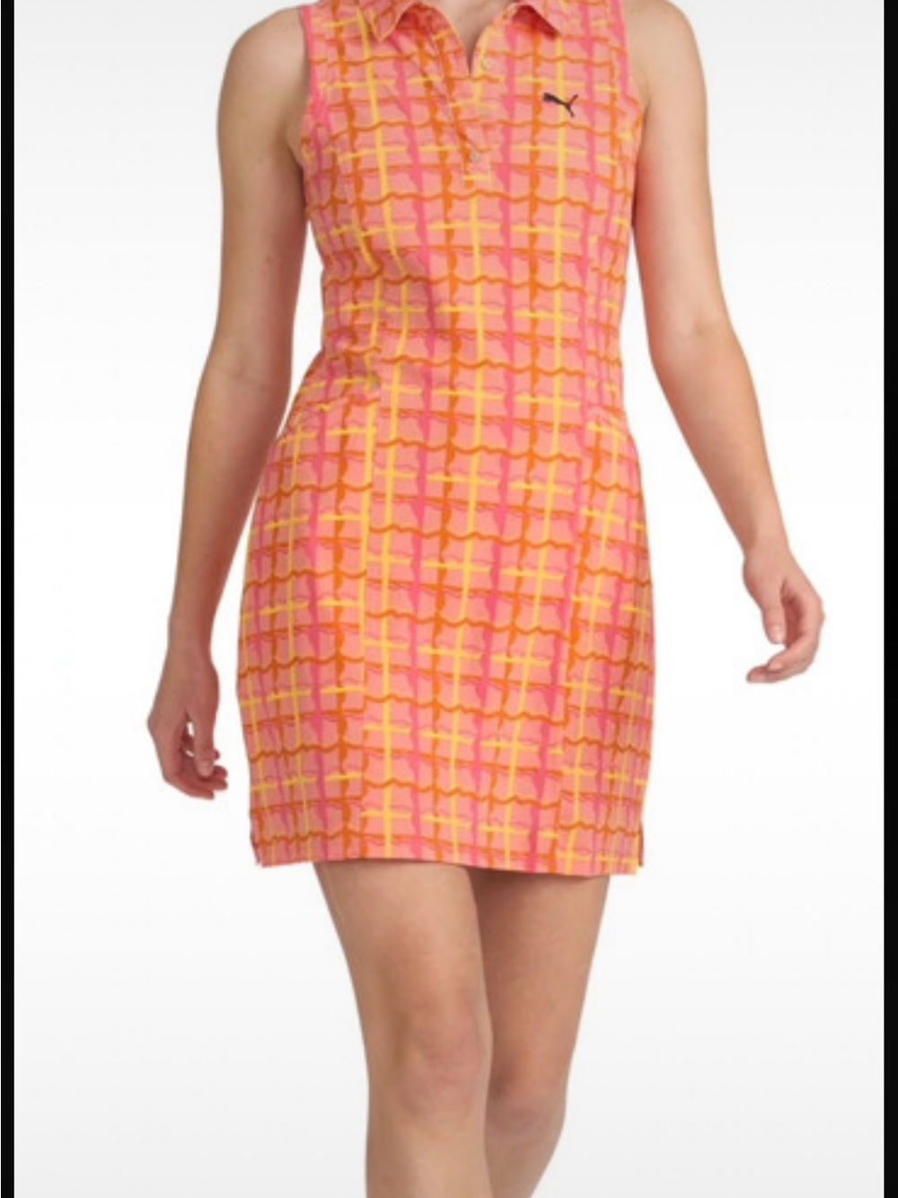 Puma Pink and Yellow Sleeveless Polo Mini Dress